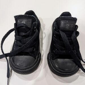 Converse Black Canvas Sneakers with Rubber Toe Cap